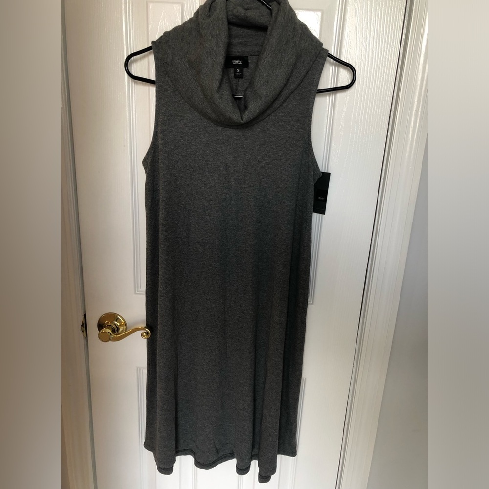 Gray Sleeveless Cowl Neck Dress Size S